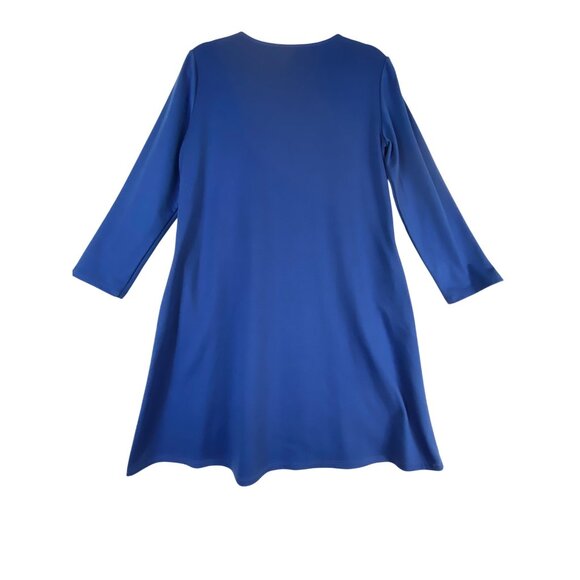 San Francisco Blue Long Sleeve Shift Dress Minimalist Medium Classic Modern Cute - Picture 2 of 4